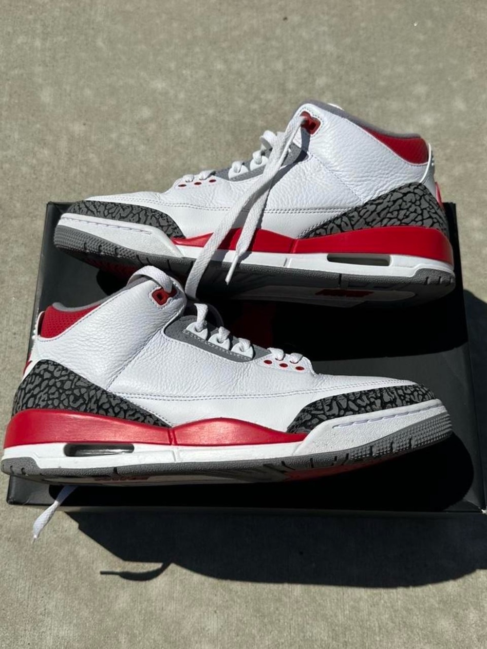 Air Jordan 3 Fire Red Men’s White, Red & Gray Retro Basketball Sneakers